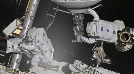 Spacewalk complete: NASA's Anil Menon and ESA's Sophie Adenot finish ISS antenna repair (watch video)