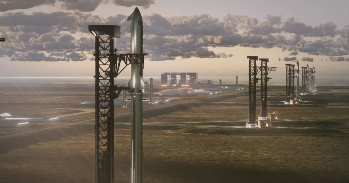 Artist's concept of Starship rockets preparing for launch on multiple towers at Starbase Louisiana. (Representative Cover Image Source: SpaceX)