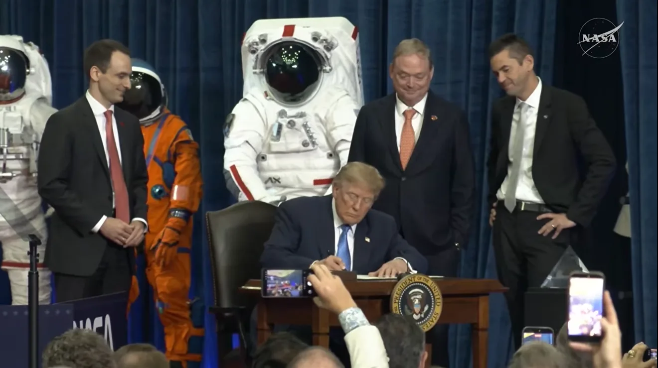 President Donald J. Trump signed an Executive Order on Aug. 28, 2026, to establish the nation’s first U.S. Space Academy at NASA’s Johnson Space Center in Houston. Credit: NASA