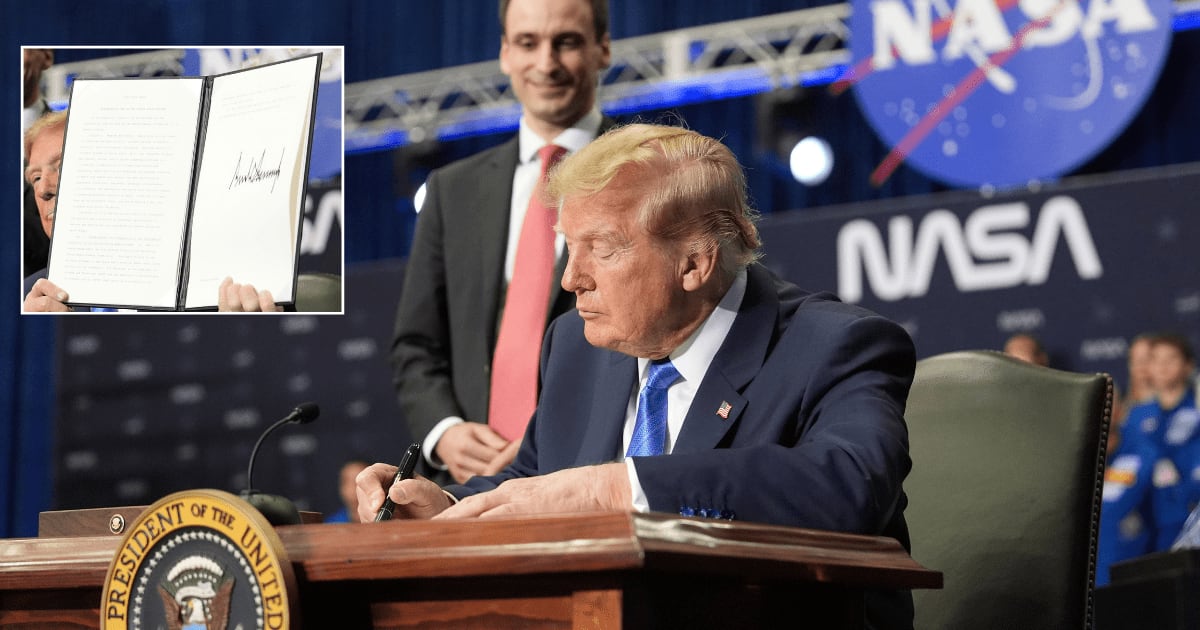President Donald Trump signs an executive order creating the U.S. Space Academy. (Cover Image Source: AP Photo/Mark Schiefelbein)