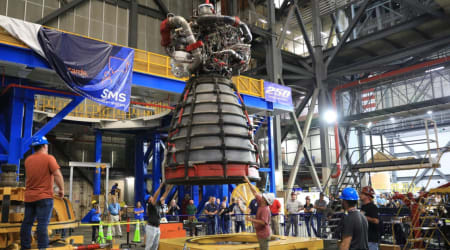 Artemis III update: NASA begins installation of 7,700-pound RS-25 engines into SLS core stage
