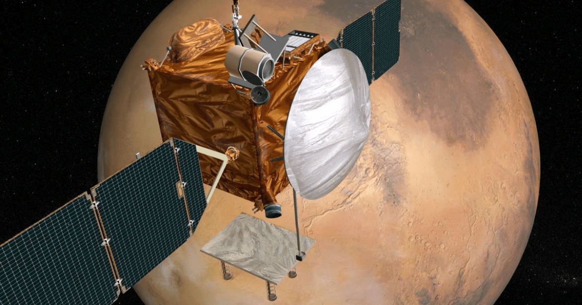 This illustration depicts a concept for NASA's Mars Telecommunications Orbiter in flight around Mars. (Representative Image Source: NASA/JPL)