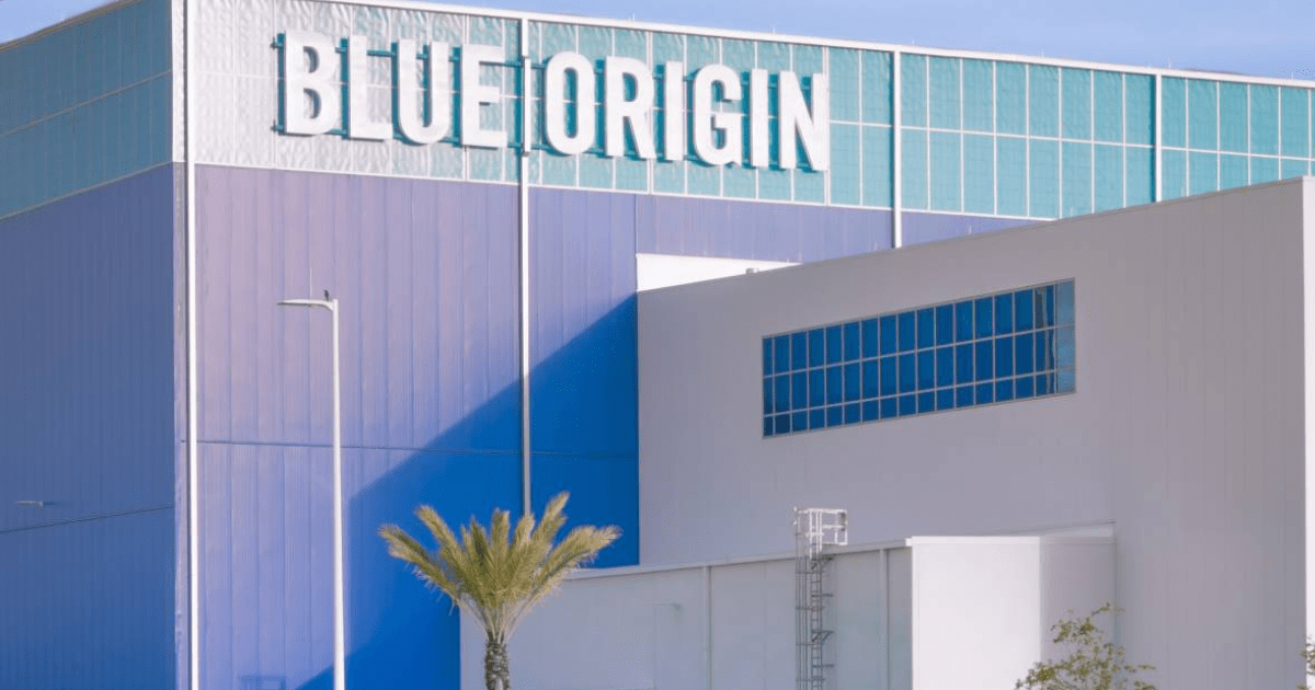 Blue Origin launch vehicle production facility, founded by Jeff Bezos, is located near the entrance to the Kennedy Space Center Visitor Complex. (Cover Image Source: Getty Images/Thomas_Kelley)