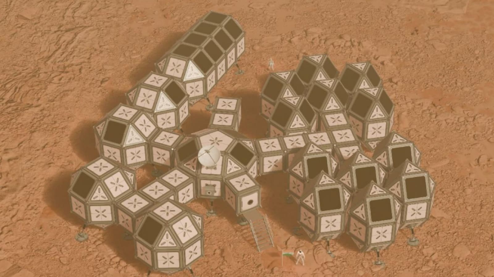 Artist's concept of the BHEEM modules on the surface of Mars.
