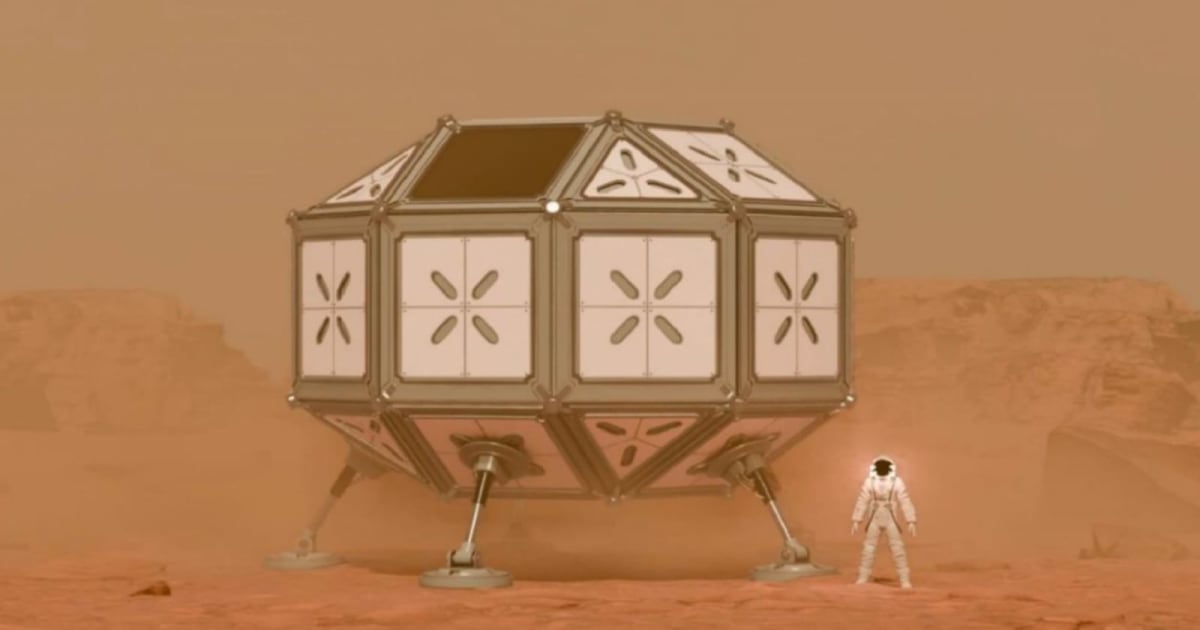Artist's concept of an astronaut in a spacesuit standing next to a BHEEM module on the surface of Mars. (Representative Cover Image Source: Indian Institute of Science, Bengaluru/DOI:10.13140/RG.2.2.36425.25441)