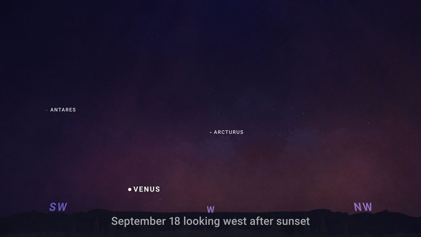 A sky chart looking west after sunset on September 18, 2026. (Representative Image Source: NASA | JPL-Caltech)