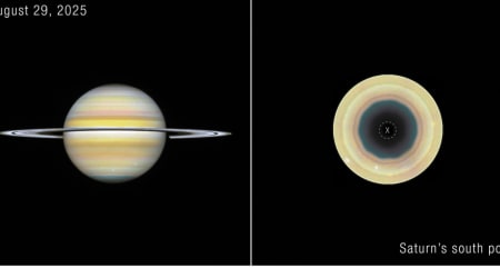 NASA's Hubble Telescope spots mysterious 10-sided structure around Saturn's south pole. What is it?