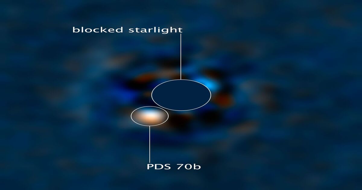 Hubble image of the forming planet PDS 70b around its young star. (Image Source: NASA, ESA, McDonald Observatory–University of Texas, Yifan Zhou (UT Austin); Image Processing: Joseph DePasquale (STScI))