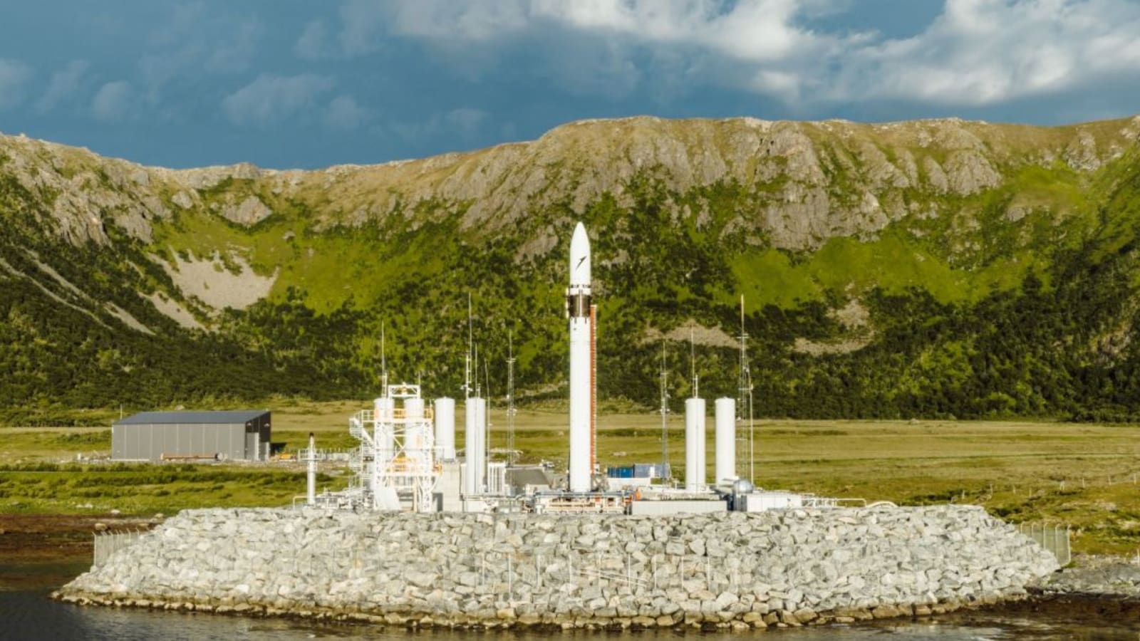 Isar Aerospace's Spectrum rocket at the company's launch pad at Andøya Space Center in Norway.