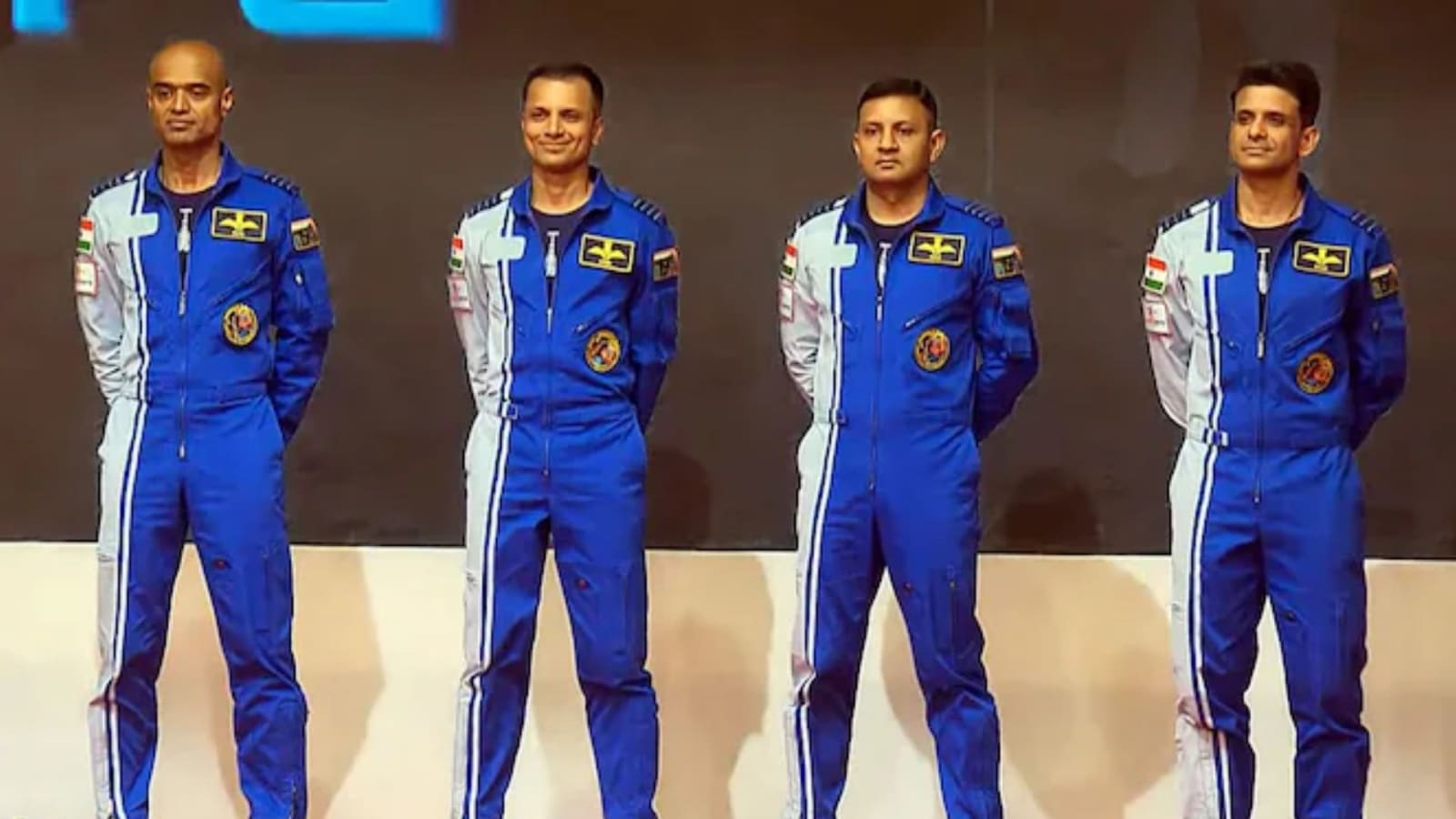 Gaganyaan mission members Prasanth Balakrishnan Nair, Ajit Krishnan, Angad Pratap and Shubhanshu Shukla (left to right).