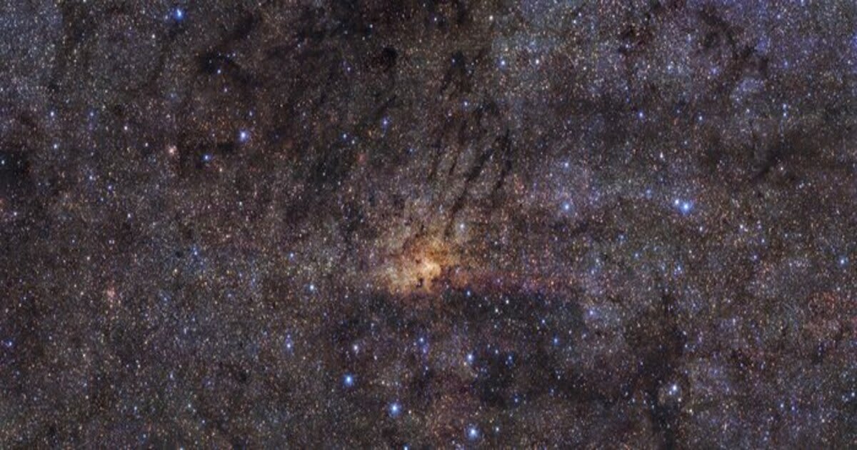 An infrared view of the central region of the Milky Way captured with ESO’s HAWK-I instrument. (Image Source: ESO/Nogueras-Lara et al.