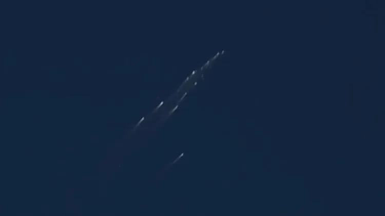 The European Space Agency's Tango satellite disintegrated above the Pacific Ocean on Sept. 1, 2026. observed by a team of researchers from aboard a private jet. (Image credit: ESA/ROSIE/University of Stuttgart (HEFDiG))
