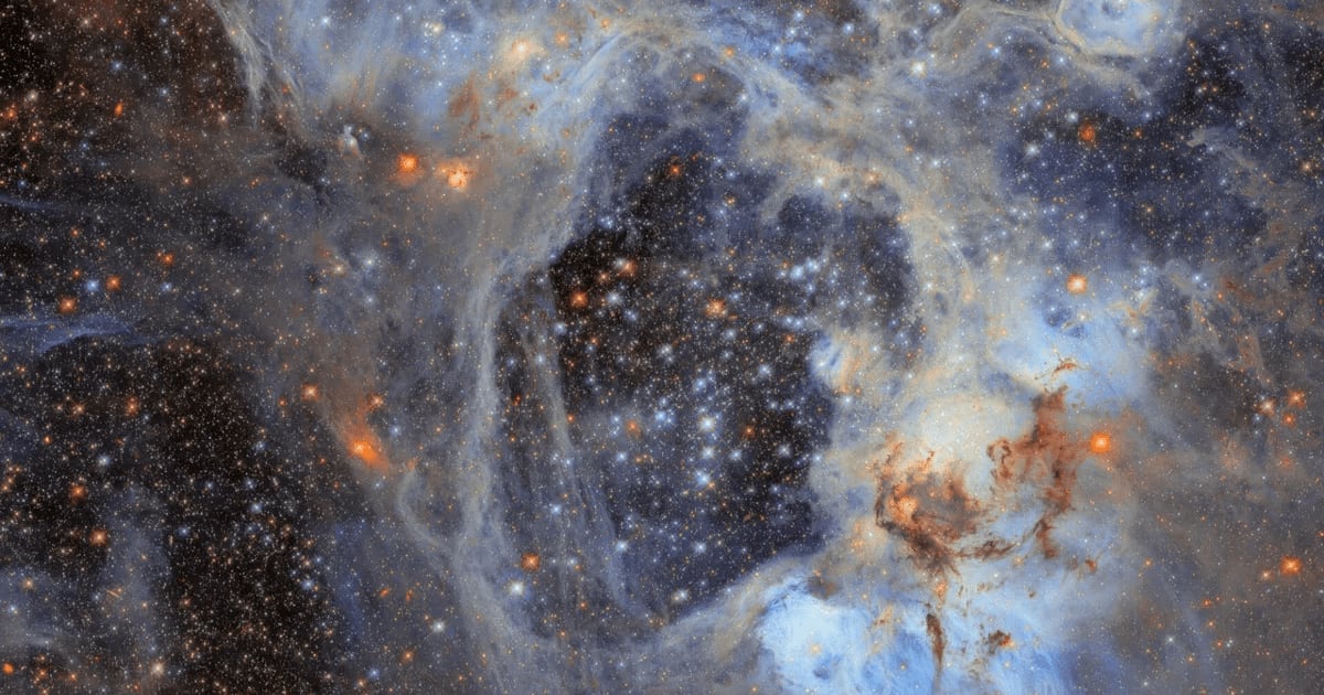 This Hubble Space Telescope image features the picturesque nebula LHA 120-N44, or N44 (Cover image source: NASA, ESA/Hubble, D. Gouliermis; resized by Starlust staff)