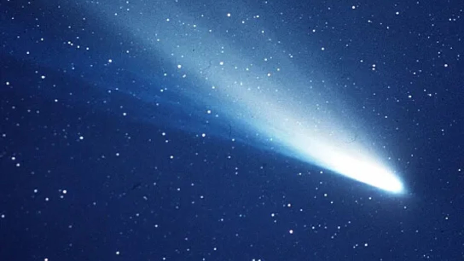 Halley's comet photographed during its perihelion in 1986.