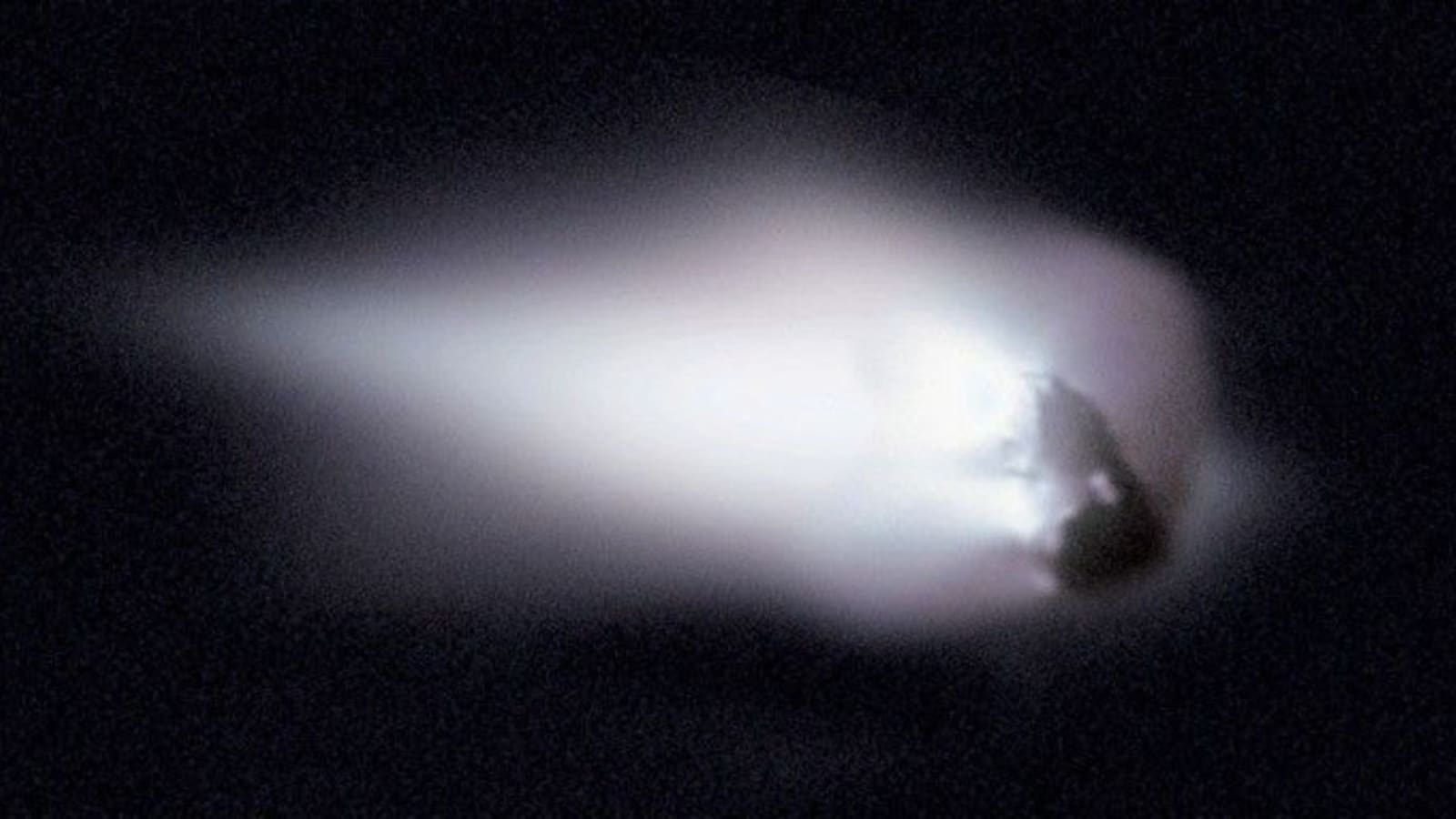 Halley's comet photographed by European spacecraft Giotto during its encounter in 1986. Giotto was one of the spacecraft of the Halley Armada mission.