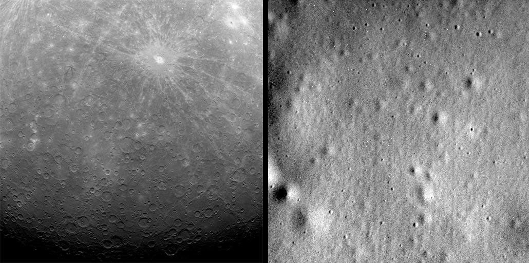 Over the course of its mission, MESSENGER captured and sent back more than 277,000 images from orbit around Mercury. The final image is shown here on the right.