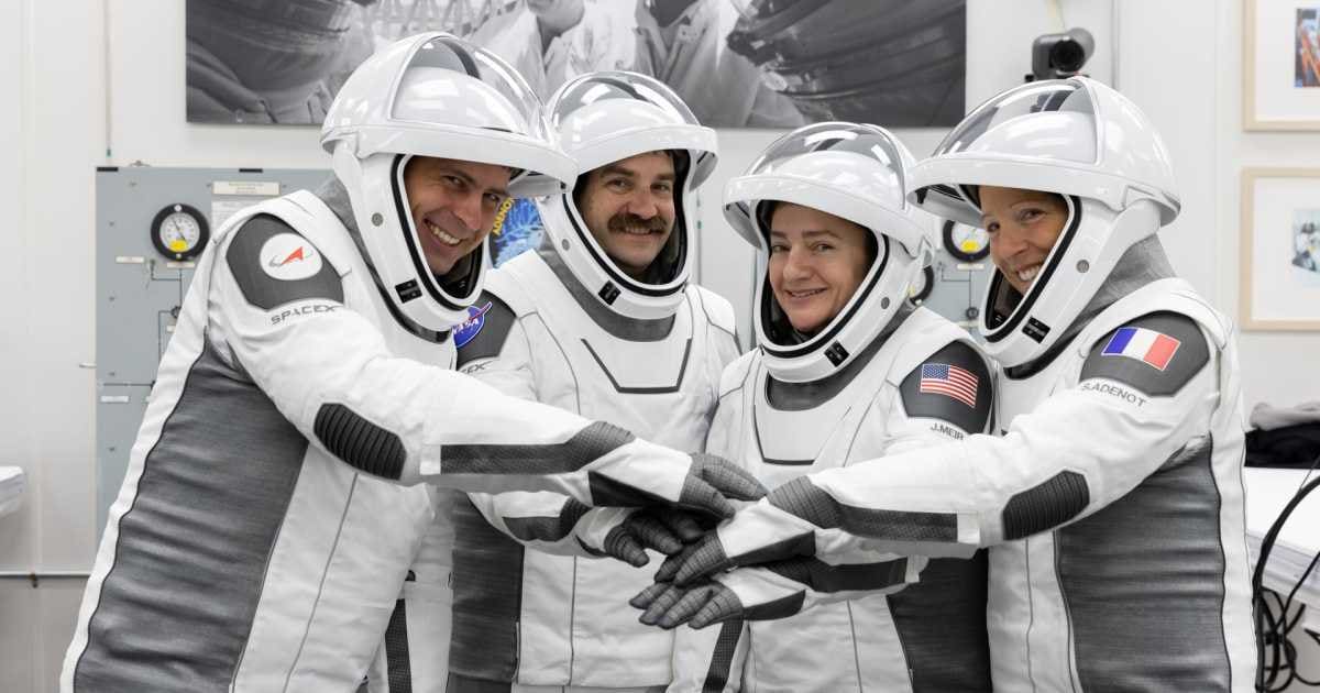 Crew-12 astronauts and cosmonaut get ready at Kennedy Space Center in Florida before their Feb. 13, 2026, launch to the International Space Station. (Cover Image Source: NASA/Kim Shiflet)