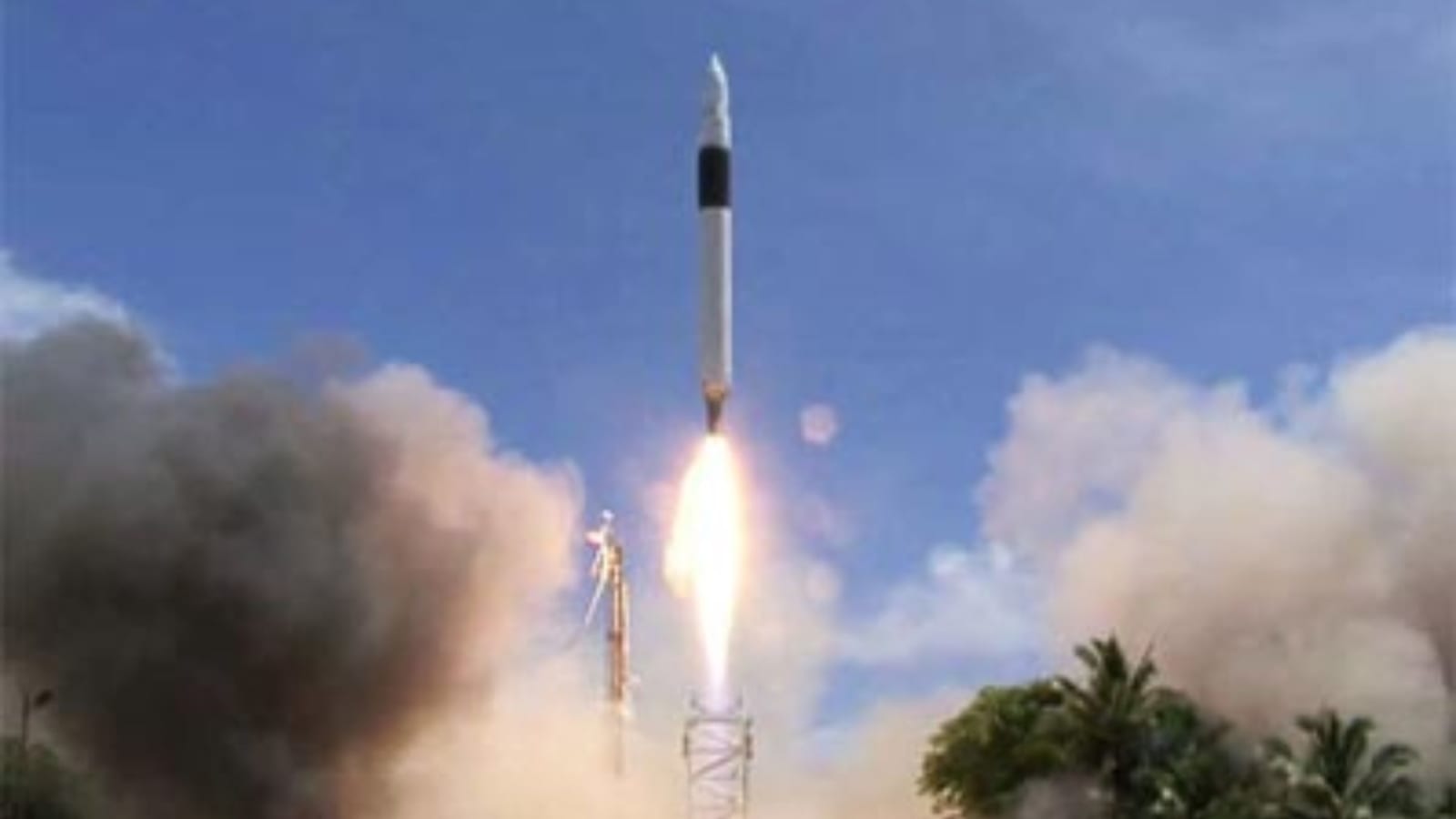 The Falcon 1 launching on its first successful flight to orbit on Sept. 28, 2008.