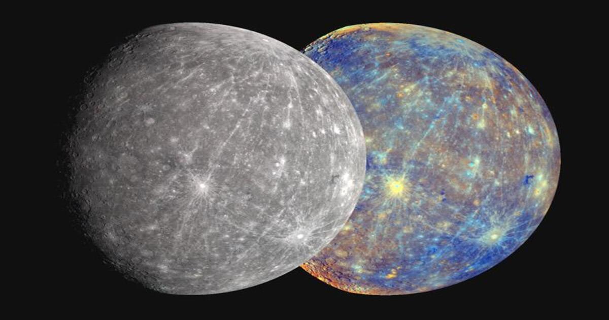 Mercury shown in true and enhanced color, with subtle variations across the surface revealing differences in its composition.  (Cover Image Source: NASA/Johns Hopkins University Applied Physics Laboratory/Carnegie Institution of Washington)