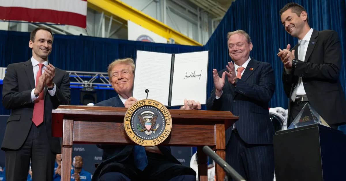 President Donald Trump presents an executive order establishing the United States Space Academy. (Representative Cover Image Source: NASA/John Kraus)