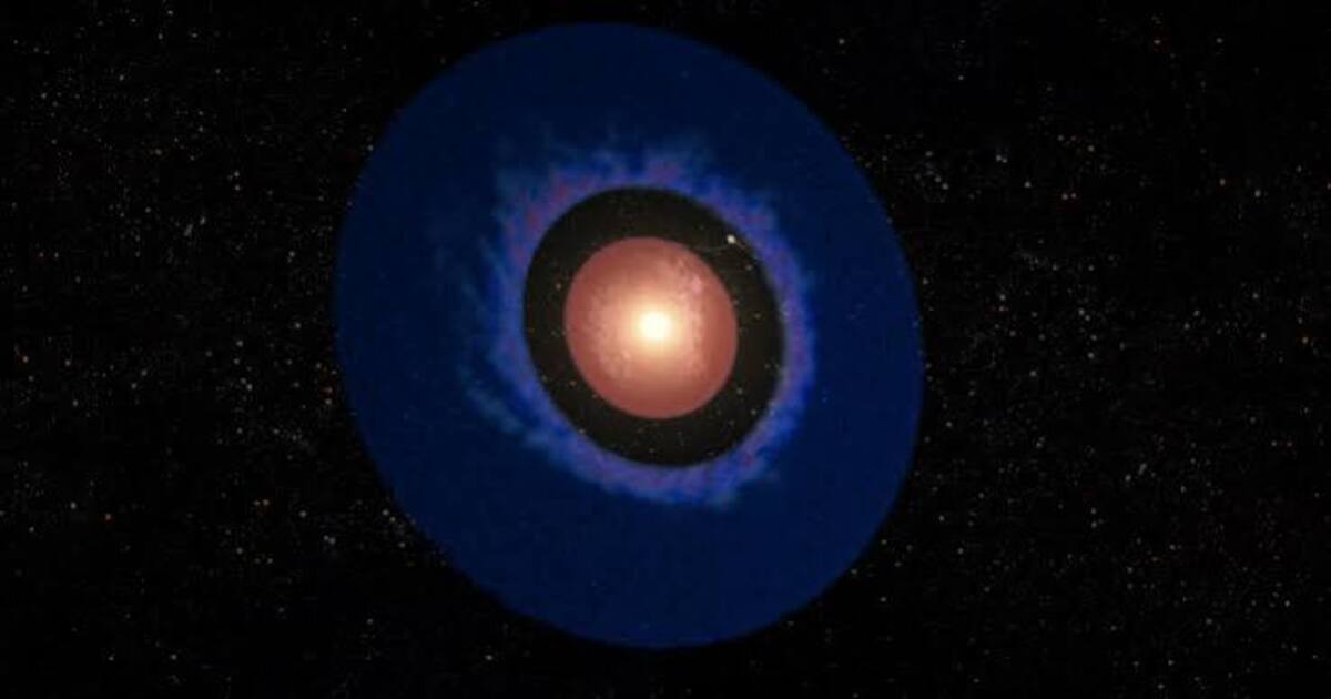 Artist’s concept of Elias 2-24 b orbiting within the gas-and-dust disk surrounding its young host star.  (Image Source: W. M. Keck Observatory/Adam Makarenko)