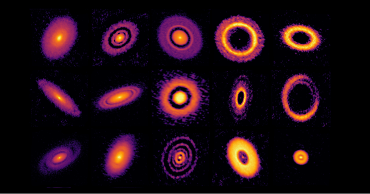 ALMA observations reveal diverse structures in young planet-forming disks, including rings and gaps that may be linked to emerging planets. (Image Source: Hsieh et al. / ALMA (ESO/NAOJ/NRAO)