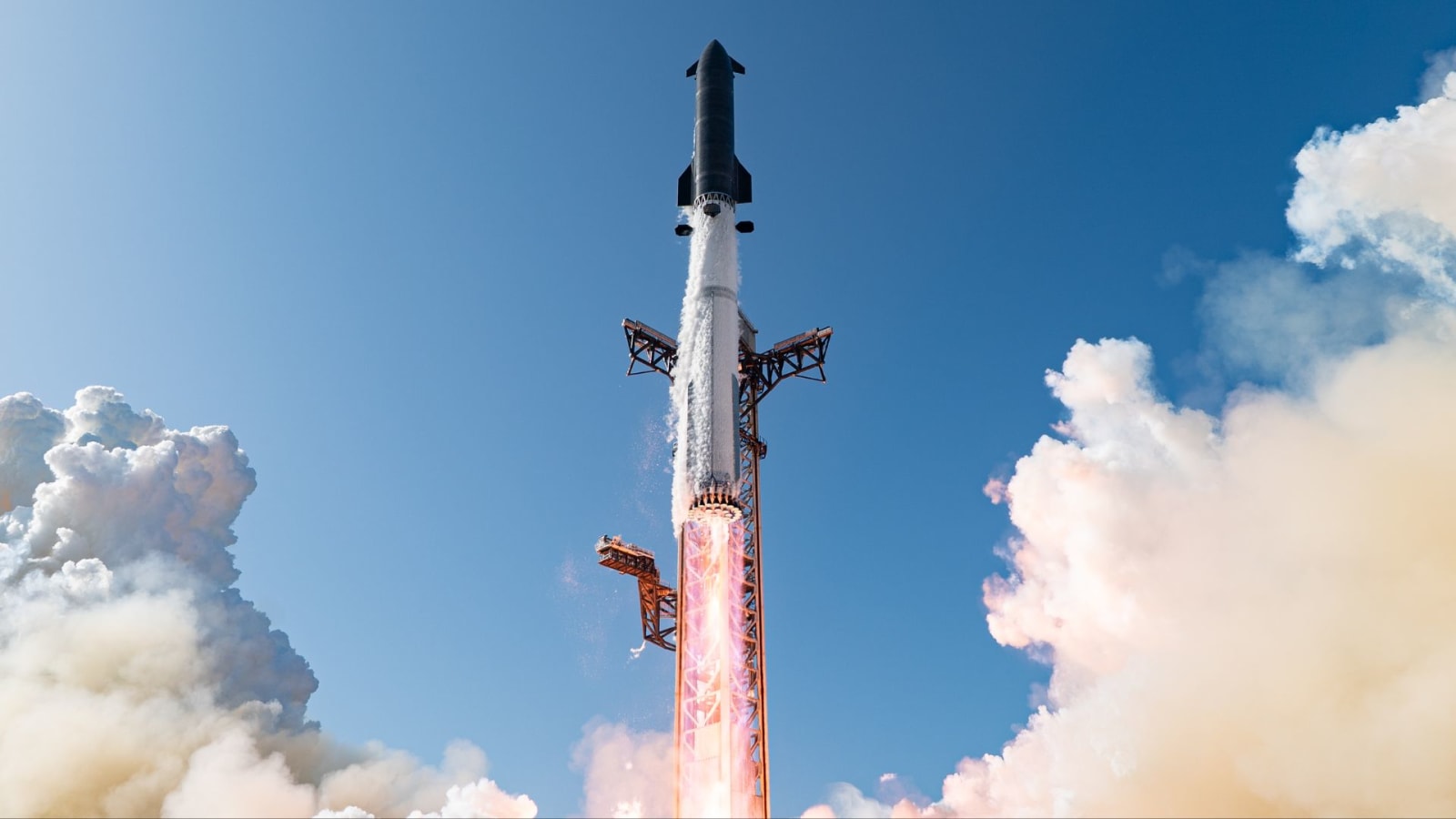 Starship lifts off on its 13th test flight from Starbase, Texas, on July 24, 2026.