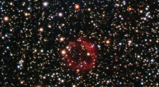 Sakurai’s Object surrounded by material ejected during its dramatic outburst. (Image Source: ESO)