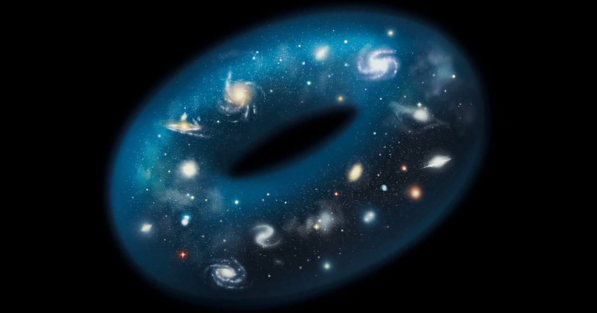 This is a representation of the hypothesized toroidal Universe, or "doughnut theory" of the Universe. (Representative Cover Image Source: ESO/J. Law)