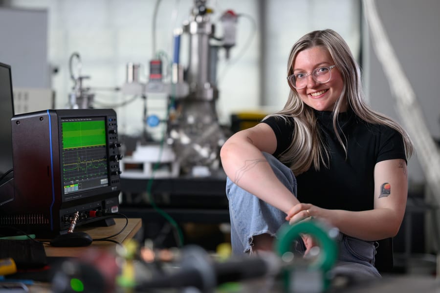 McKinney at work in her lab at MIT (Image source: Gretchen Ertl)