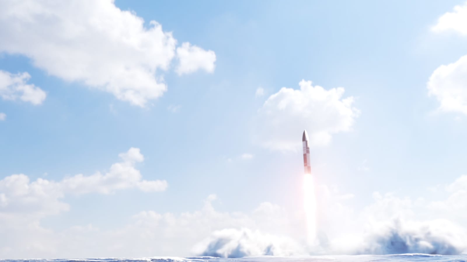 Computer-generated render of a nuclear warhead being launched towards space. (Representative Image Source: SSC USSF)