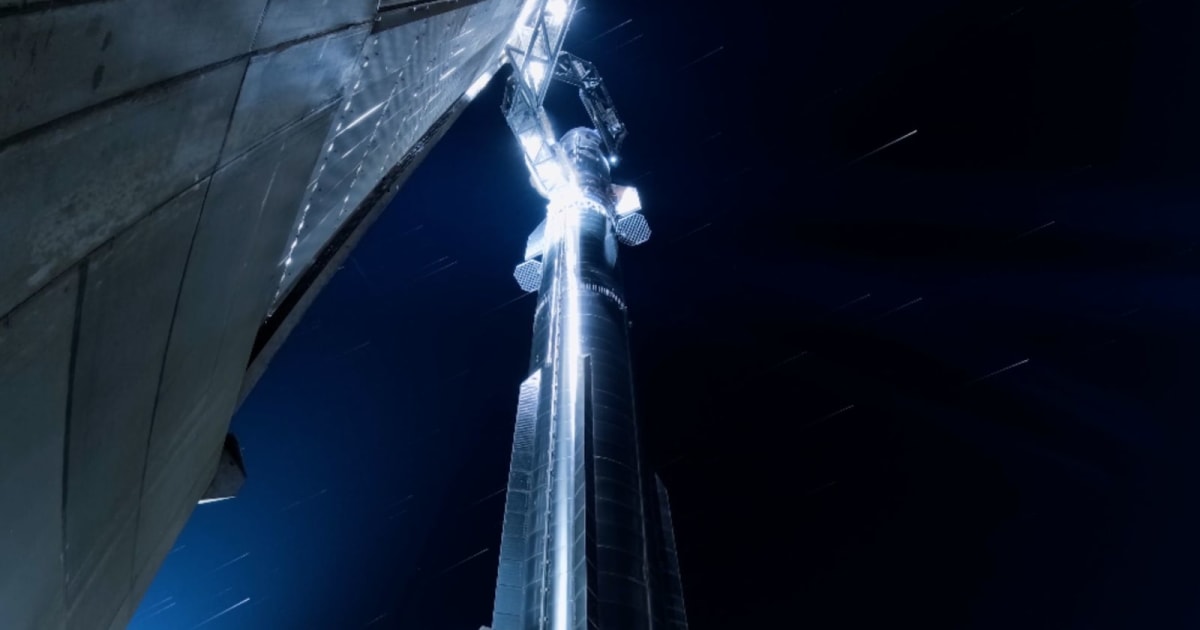 Starship's upper stage stacked atop the Super Heavy Booster on the launch pad at Starbase, Texas. — (Cover Image Source: SpaceX)