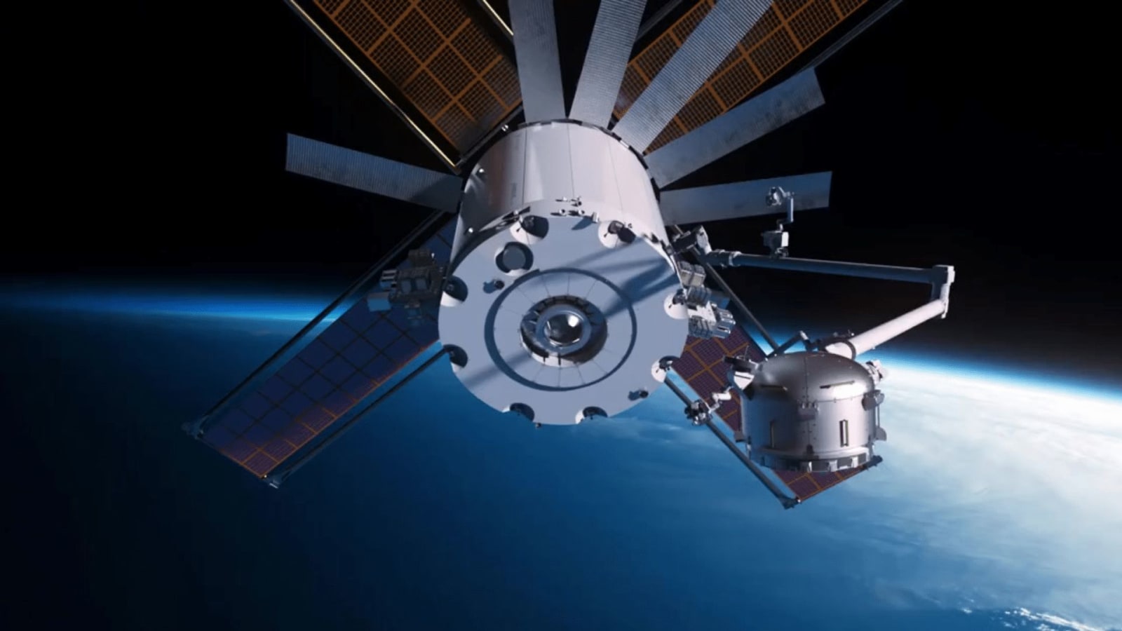 Illustration of the Starlab space station in low-Earth orbit.