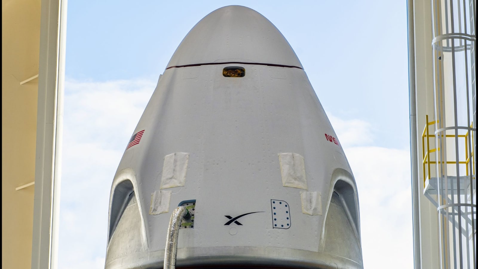 The SpaceX Dragon spacecraft that will fly four Crew-13 astronauts to the International Space Station.