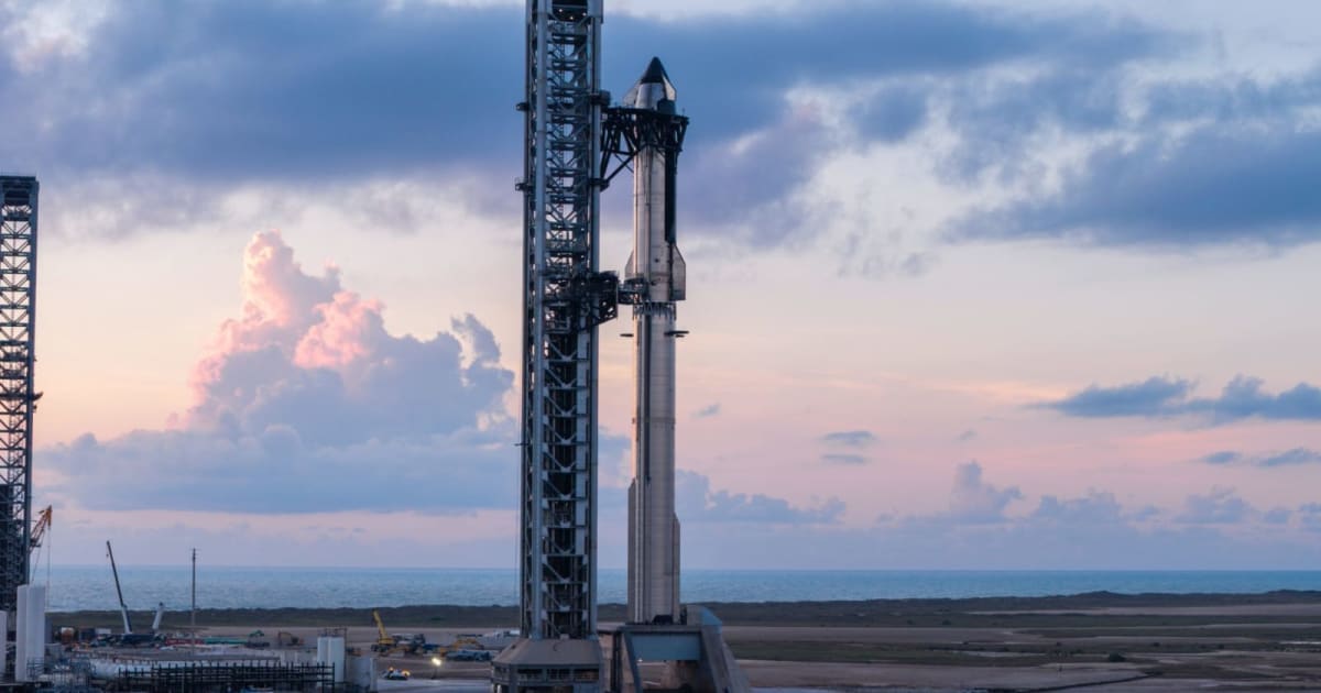 SpaceX's Starship rocket at the launch pad in Starbase, Texas ahead of Flight 14. (Cover Image Source: SpaceX)