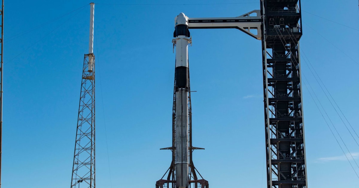 SpaceX's Falcon 9 with Crew-13's Dragon on top upright at Cape Canaveral Space Force Station. (Cover Image Source: SpaceX)