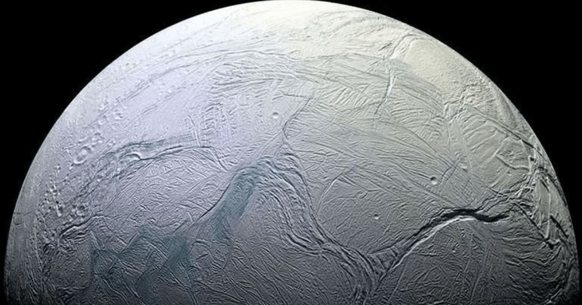 An image of Saturn's moon Enceladus taken by NASA's Cassini spacecraft. (Cover Image Source: NASA; Resized by Starlust staff)