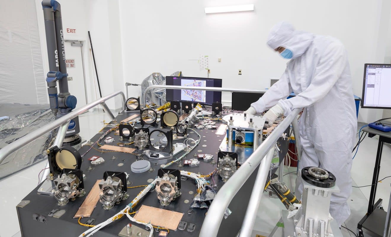 The Coronagraph Instrument on NASA’s Nancy Grace Roman Space Telescope, shown here in 2022 during its assembly at NASA’s Jet Propulsion Laboratory, successfully turned on its cameras for the first time in space on Sept. 22, 2026. Credit: NASA/JPL-Caltech
