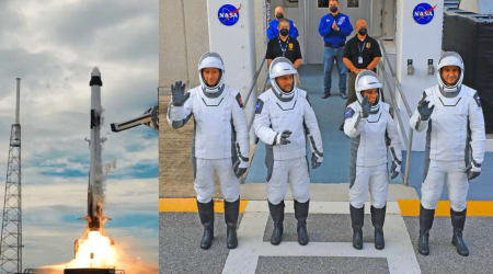 Watch: SpaceX launches NASA's Crew-13 on a record-fast trip to the ISS; Falcon 9 booster nails landing