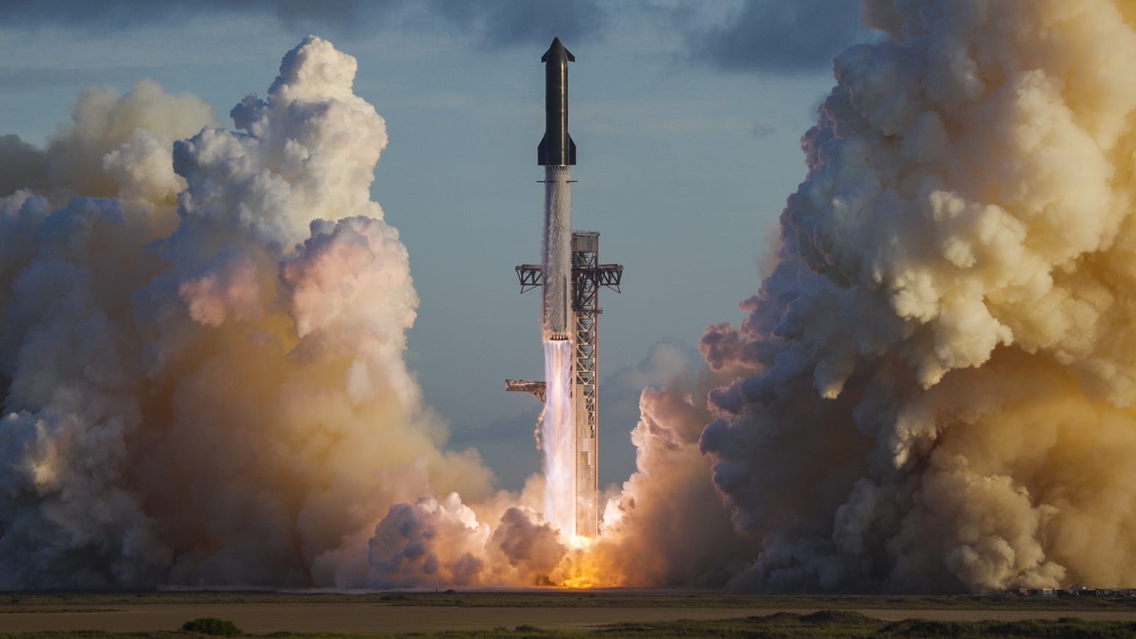 SpaceX's Starship rocket lifting off on its 14th integrated test flight from Starbase, Texas, on September 28, 2026.